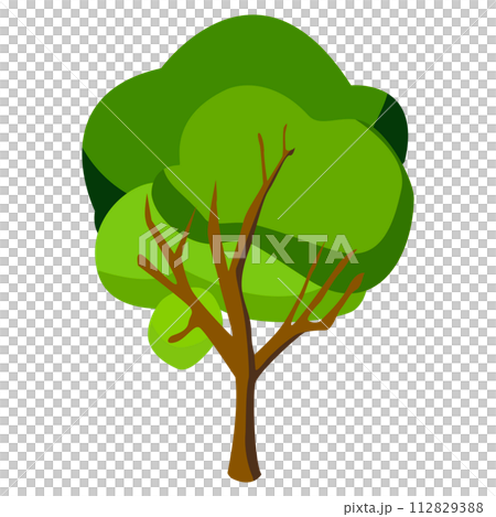 Cute green trees. Can be used to illustrate any nature or healthy lifestyle topic. Flat style 112829388