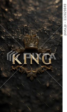 Royal elegance: captivating logo text king design, symbolizing majesty, authority, and regal sophistication, perfect for branding and marketing ventures 112829849