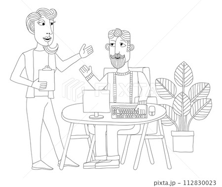 People Working Business Illustration Office Scene People Working Business Illustration Office Scene 112830023