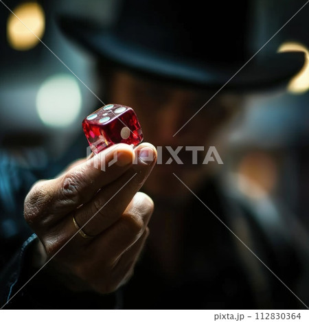 The hand is rolling the dice 112830364