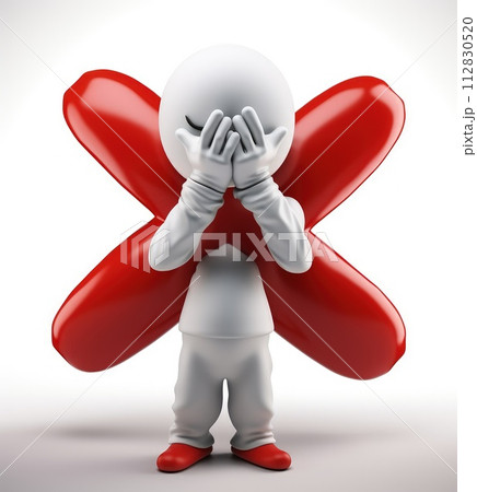 Banning entry: a 3d prohibition concept with a red x sign, a virtual warning symbolizing restricted access for banners and websites, ensuring digital safety and control in a visually impactful design 112830520