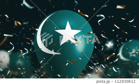 Pakistan day: celebrating unity, freedom, and heritage in a symphony of green and white, honoring the nation's journey towards independence and prosperity on this historic occasion. 112830612
