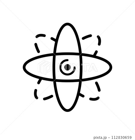 Atom science icon line design template isolated illustration 112830659
