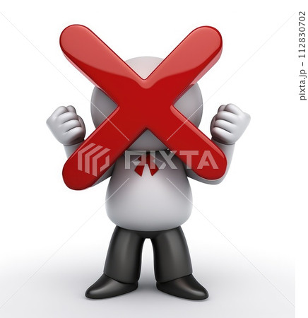 Banning entry: a 3d prohibition concept with a red x sign, a virtual warning symbolizing restricted access for banners and websites, ensuring digital safety and control in a visually impactful design 112830702