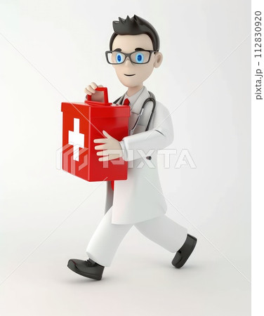 Virtual healing: a 3d character doctor in digital healthcare, combining expertise, compassion, and innovative medical solutions for a virtual and interactive approach to well-being. 112830920
