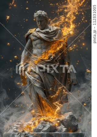 Divine creativity: god of Olympus reimagined in a captivating display of artistic expression, blending mythology and imagination into stunning visual narratives Divine creativity: god of Olympus reimagined in a captivating display of artistic expression, blending mythology and imagination into stunning visual narratives 112831005