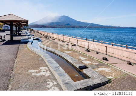道の駅たるみず 足湯と桜島 道の駅たるみず 足湯と桜島 112831113