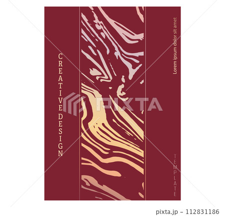 Layout of the creative design. Corporate graphics template for the design of covers, posters, posters, banners, booklets, backgrounds and flyers. Creative style for interiors, decorations 112831186