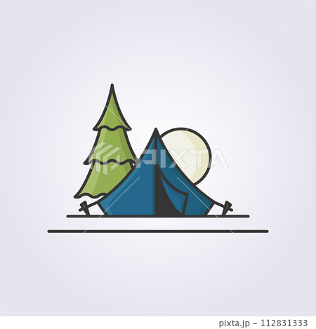 colored line campsite icon vector logo illustration design colored line campsite icon vector logo illustration design 112831333