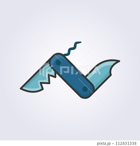 colored line knife multitool icon vector logo design, multitool knife 112831338