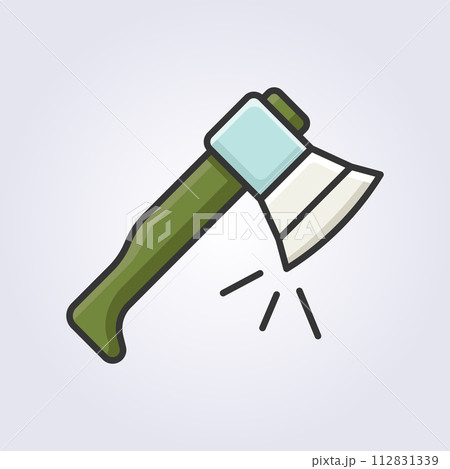 colored line art axe icon vector logo design, ax 112831339