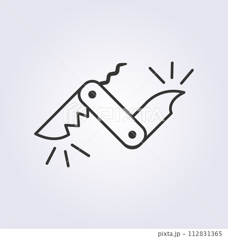 outline knife multitool icon vector logo design 112831365