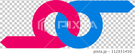Two arrows in a circle. Infographic chart template modern style for presentation, start up project, business strategy, theory basic operation, logic analysis. Two arrows in a circle. Infographic chart template modern style for presentation, start up project, business strategy, theory basic operation, logic analysis. 112831450