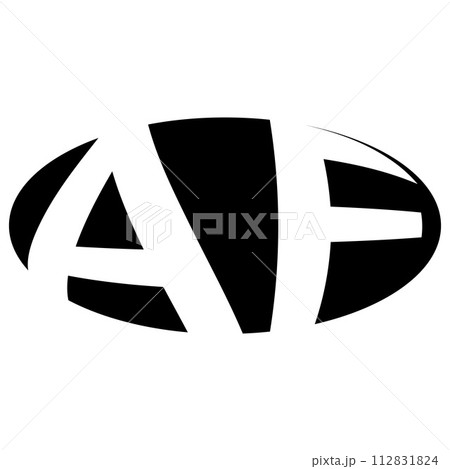 Oval logo double letter A F two letters af fa 112831824