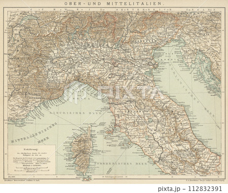 20世紀初頭　世界地図　イタリア 112832391