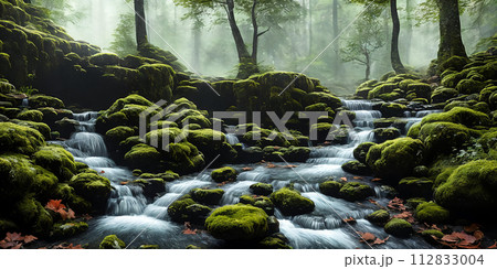 Texture of the elements in the scene, such as the jagged rocks 112833004