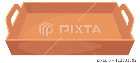 Empty meal tray. Cartoon kicthen container icon Empty meal tray. Cartoon kicthen container icon 112833302