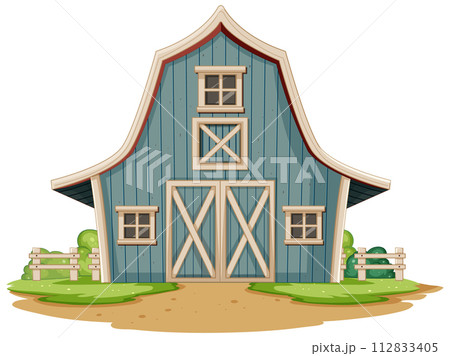 Charming Countryside Barn Illustration 112833405