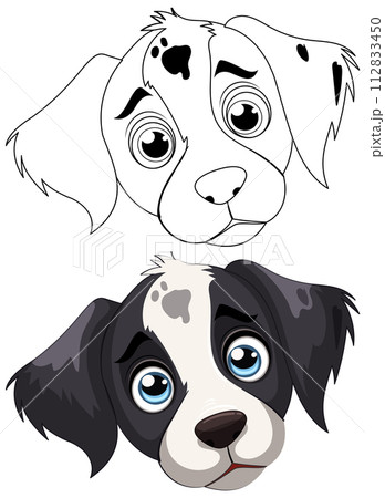Adorable Cartoon Puppy Illustration 112833450