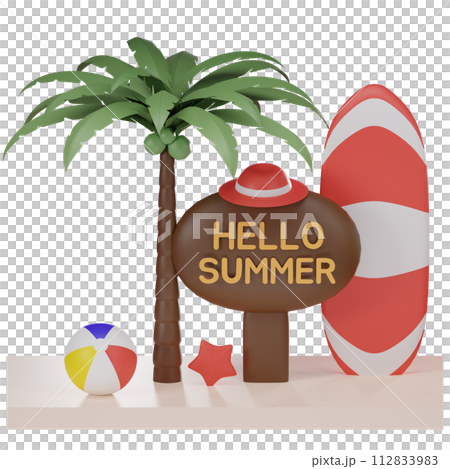 3d summer at the beach 112833983