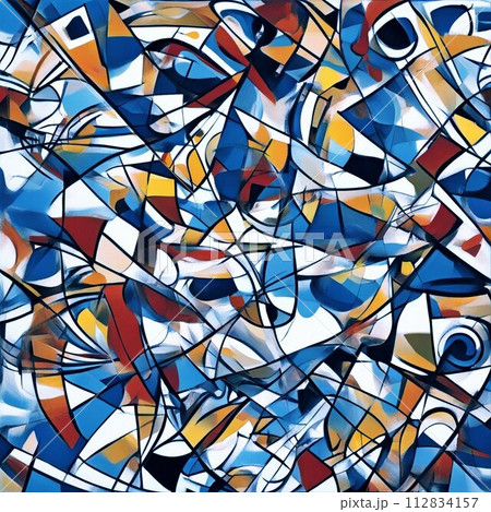 Abstract geometric backdrop, Picasso styleのイラスト素材 [112834157] - PIXTA