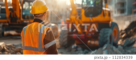 AI-generated content. Diverse construction team at work on a bright, sunny day AI-generated content. Diverse construction team at work on a bright, sunny day 112834339