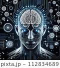 人間の脳を主題にしたハイテクなイメージ 112834689