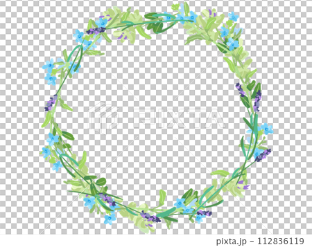 Lavender Bluestar Oregano Wreath 112836119