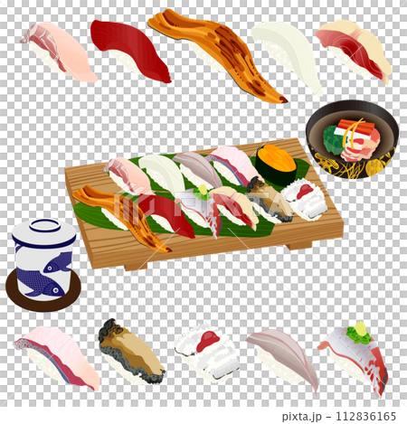 美味的壽司~夏天~(伊佐吉、魷魚、海鰻、鰹魚、海鰻、竹莢魚、hamo、hamo、hamo) 美味的壽司~夏天~(伊佐吉、魷魚、海鰻、鰹魚、海鰻、竹莢魚、hamo、hamo、hamo) 112836165