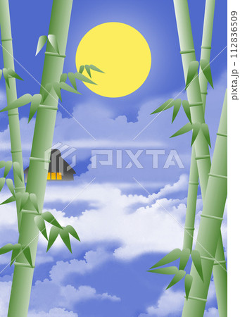 竹取物語 背景イラスト縦 竹取物語 背景イラスト縦 112836509