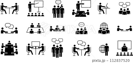 ビジネスに関するシルエットピクトグラムのセット 112837520