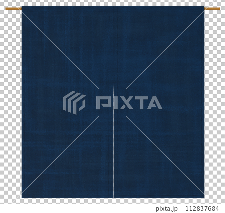 のれん　モックアップ　切り抜き　合成用 112837684