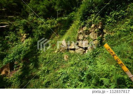摂津「芥川山城」の登城道や石垣 本丸からの眺望 摂津「芥川山城」の登城道や石垣 本丸からの眺望 112837817