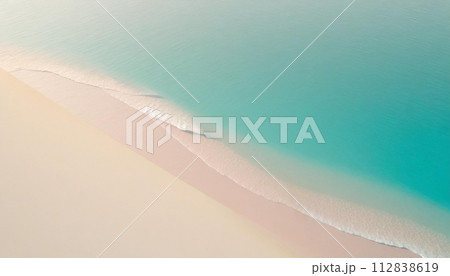 爽やかな青い海と砂浜を俯瞰した風景 爽やかな青い海と砂浜を俯瞰した風景 112838619