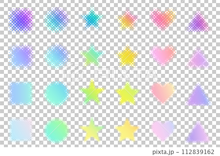 半色調和漸變幾何圖形素材集 112839162