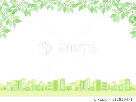 ビルと植物のある都市風景 112839471