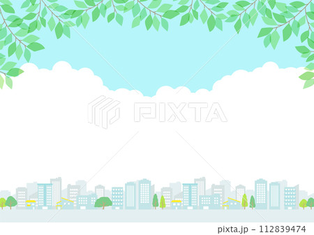 ビルと植物のある都市風景 112839474
