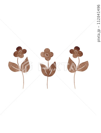 Decorative flowers. Watercolor floral set 112841496