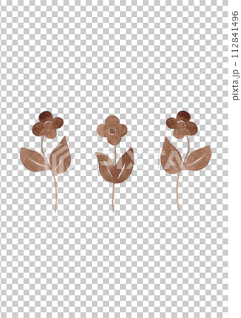 Decorative flowers. Watercolor floral set 112841496