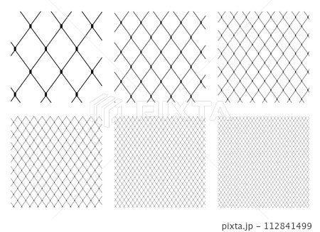 Set of Fishnet seamless pattern lace for Tights Pantyhose. Uniform mesh print for Fashion accessory clothing technical 112841499