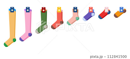 Set of colourful socks with logo tag hosiery Invisible, low cut, high low ankle, crew, knee high, over knee length. 112841500