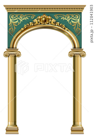 Gold classic frame of the rococo baroque doorのイラスト素材