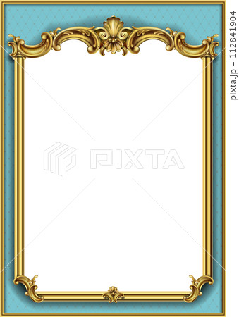 Frame postcard cover gold baroque rococoのイラスト素材 [112841904