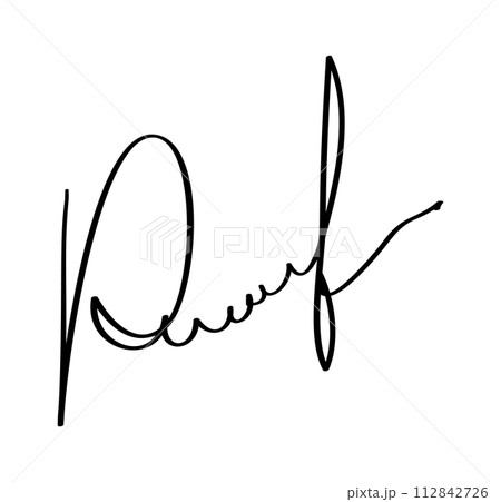 Signature for documents on white background. Hand drawn business autograph calligraphy lettering vector illustration 112842726