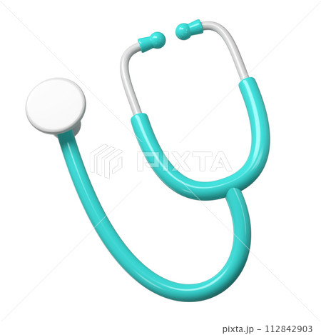 3d turquoise stethoscope icon. Render Illustration medical tool. Symbol concept of healthcare industry 3d turquoise stethoscope icon. Render Illustration medical tool. Symbol concept of healthcare industry 112842903