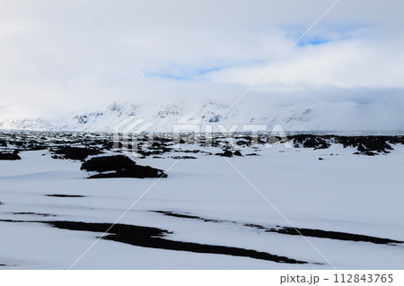 Landscape with snow, Askja caldera area, Iceland Landscape with snow, Askja caldera area, Iceland 112843765