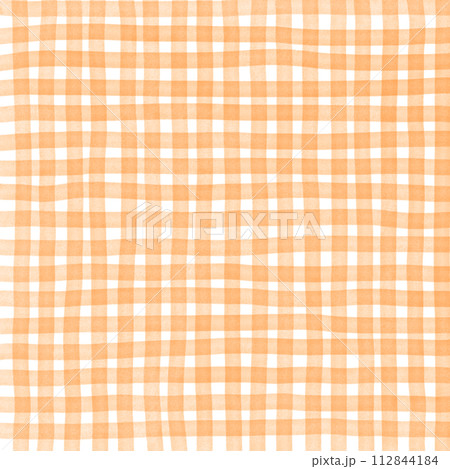 Orange Gingham Check Hand Drawn Background Overlay Orange Gingham Check Hand Drawn Background Overlay 112844184