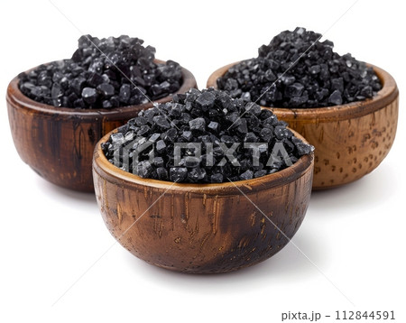 Black salt is a type of rock salt in bowl , South Asian cuisine 112844591