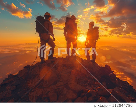 International Labor Day with working peoples over sun 112844780