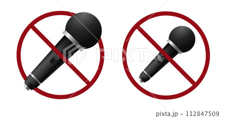 Sing audio ban prohibit icon. Not allowed music karaoke Sing audio ban prohibit icon. Not allowed music karaoke 112847509